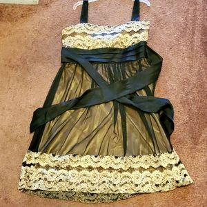 Black and gold dress